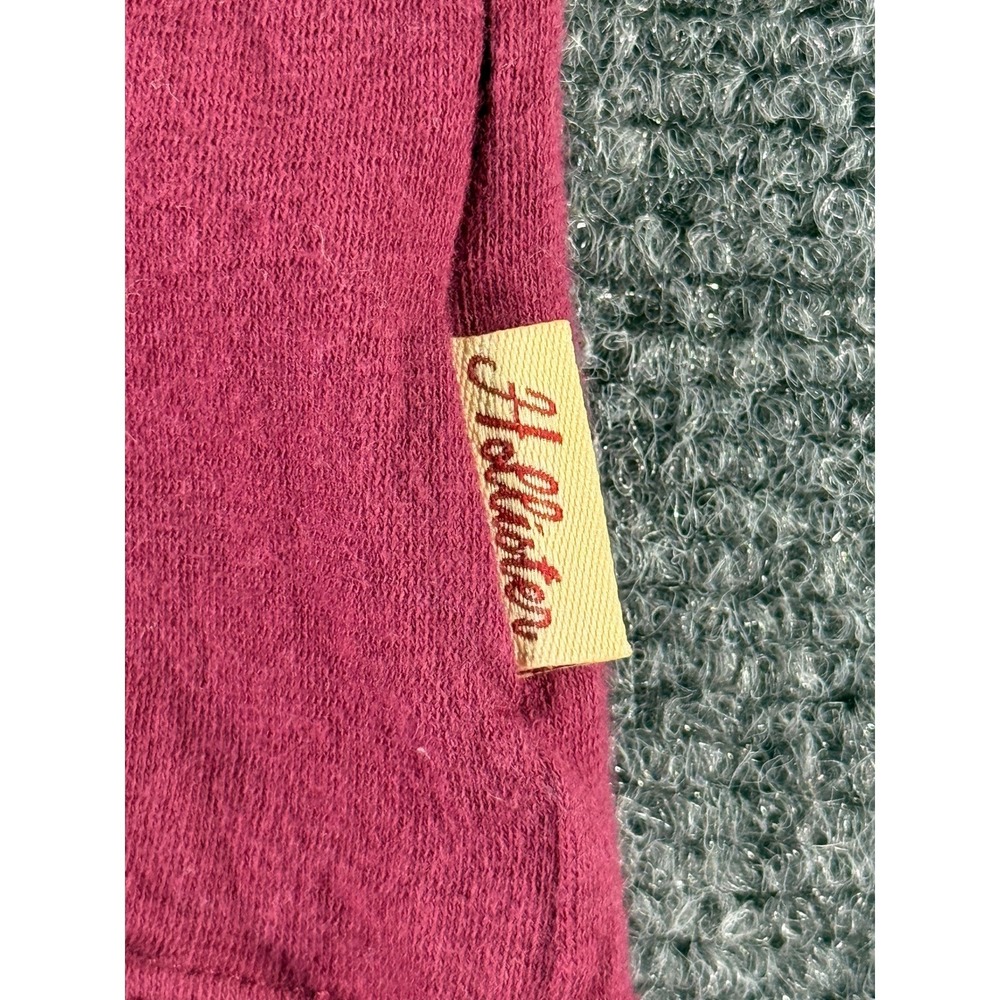 Y2K Hollister Womens Scoop Neck Cap Sleeve T-Shirt Burgundy Maroon Size M - Picture 4 of 6
